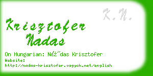 krisztofer nadas business card